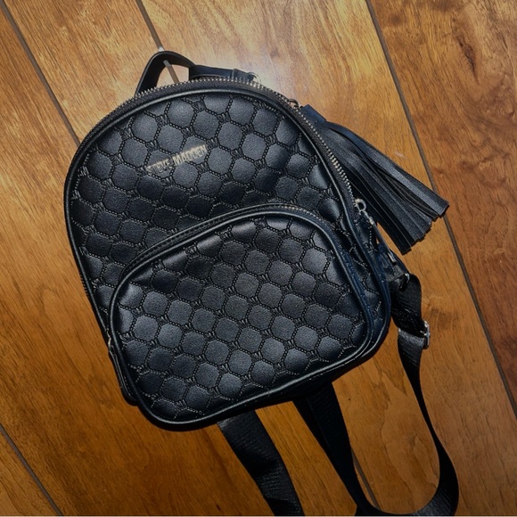Steve Madden Black Textured Backpack - Picture 9 of 9